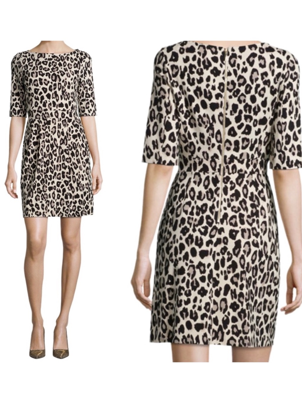 Kate Spade New York Half Sleeve Leopard Print Dress